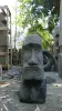 Artikelbild 1 des Artikels “Moai-Kopf, 75 cm Höhe| Naturstein (Basanit), Steinmetzarbeiten. Naturstein, grau “