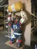Product image 1 of the product “Angry Gorilla with Barrel, 300cm height, sculpture from upcyceled oil barrel. ”