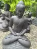 Artikelbild 1 des Artikels “Ausstellungsstück - Sitzender Buddha, Indien, 60 cm Höhe, Kunststein, handgefertigt & farbig. Gussstein mit antikem Finish, handgearbeitet & gefärbt. “