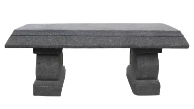 Steinbank mit Verzierungen (3-teilig), 120 cm 