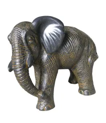 Elefant, 85 cm Länge | GRC (Fasersteinguss), Kupferfinish 