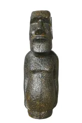 Moai-Ganzkörperfigur, 81 cm hoch | GRC (Fasersteinguss), Kupferfinish 