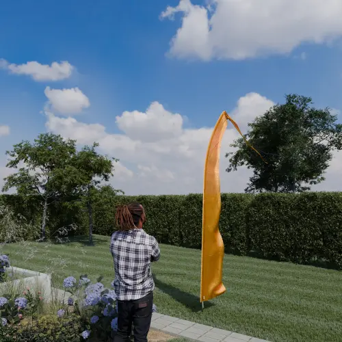 Artikelbild des Artikels “Original Balifahne, hellorange, Auswahl: 4 Meter Variante“