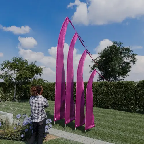 Artikelbild des Artikels “Original Balifahne, aubergine. Die Fahne ist in 3, 4, 5 und 6 Meter erhältlich. “