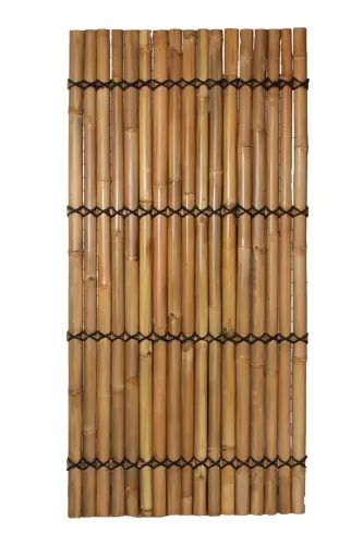 Artikelbild des Artikels “Bambus-Element Modell Surabaya, starr, gelb-braun (Apus), mit dekorativen Seil. Durchmesser 6-9cm 90 x 180 cm Höhe. “