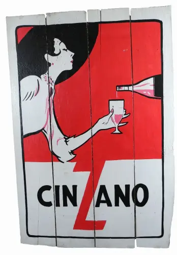 Artikelbild des Artikels “Retro-Holzschild ''Cinzano'' “