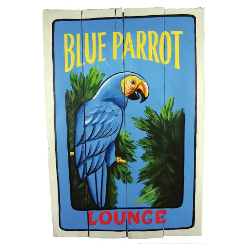 Artikelbild des Artikels “Handbemaltes Schild „Blue Parrot“, 60 x 40 cm “