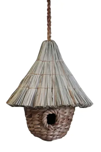 Artikelbild des Artikels “Vogelhaus, Wasserhyazinthe Stroh, Kokosnussseil, 