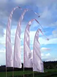Artikelbild des Artikels “Original Balifahne, hellrosa. Die Fahne ist in 3, 4, 5 und 6 Meter erhältlich. Auswahl: 3 Meter Variante“