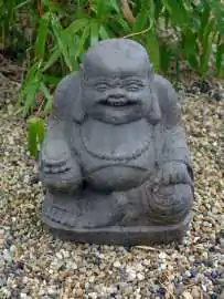 Artikelbild des Artikels “Lachende, chinesische Buddha-Figur, 40 cm, Antikfinish “