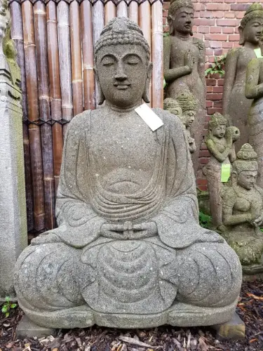 Product image of the product “Seated Buddha made of basanite, Indian, 150 cm H, Hand position: meditation ”