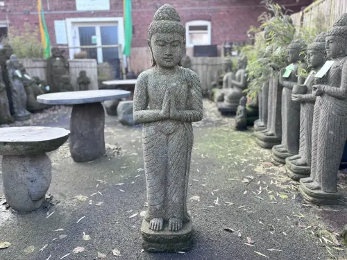 Product image of the product “Standing Buddha, India,                  120 cm height, natural stone (Basanite), stonemasonry ”