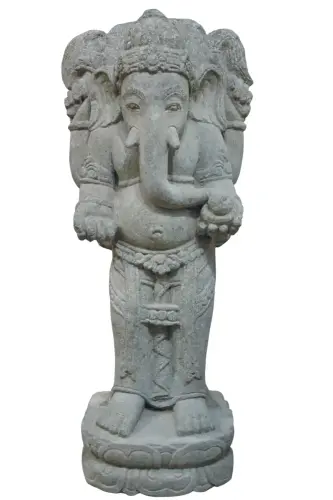 Artikelbild des Artikels “Stehender Ganesha, 70 cm Höhe, Naturstein (Basanit), Steinmetzarbeiten. Naturstein, Grau “