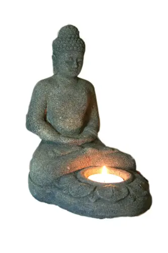 Product image of the product “Seated Buddha with tealight, 18 cm H, olive ”