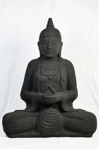 Artikelbild des Artikels “Buddha-Figur, sitzend, thailändisch, 50 cm, schwarz “