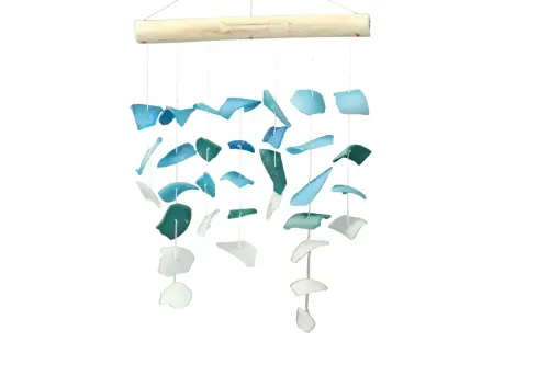 Artikelbild des Artikels “Glas-Windspiel „Beach“, blau, 29 cm “