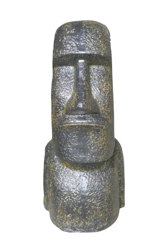 Product image of the product “Moai Head Sculpture, 82cm Height | GRC (Glassfibre Reinforced Concrete), Copper Finish ”