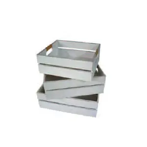 Artikelbild des Artikels “Set ,3 Boxen offen MDF, in weiß lackiert L-37x31x12, 5, M-33, 5x29x12, S-30x26x11cm “