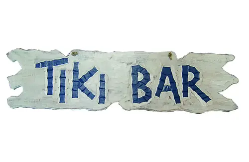 Artikelbild des Artikels “Handbemaltes Schild „Tiki Bar“, weiß, 60 x 40 cm “