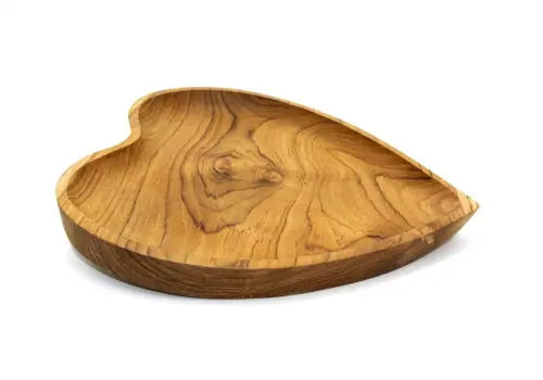 Artikelbild des Artikels “Liebesteller aus Holz, aus Teakholz, 22x22x2 cm “