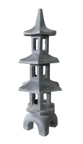 Artikelbild des Artikels “3-stufige Gartenlampe, 103 cm hoch | Kunststein, handgefertigt und farbig “