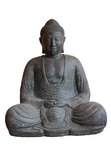 Artikelbild des Artikels “Buddha-Figur, sitzend, japanisch, Steinguss, 80 cm, leicht “