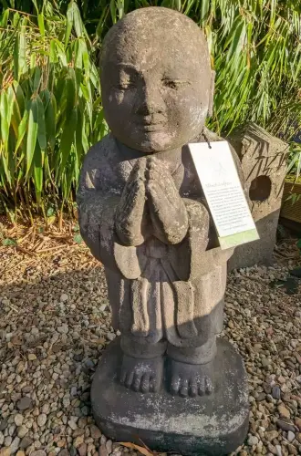 Product image of the product “Standing monk, model 2, 60cm height, cast stone, handcrafted & coloured ”