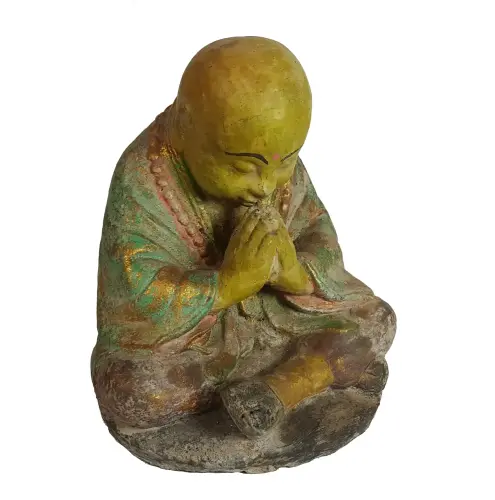 Artikelbild des Artikels “Sitzender Mönch, Steinguss, handbemalt, ca. 20 cm “