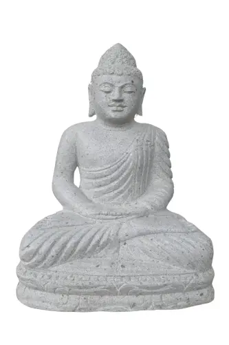 Artikelbild des Artikels “Sitzender Buddha aus Flussstein 45cm Höhe. “