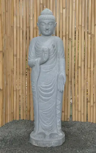 Artikelbild des Artikels “Stehender Buddha mit Lotusblume, ca. 152cm H “