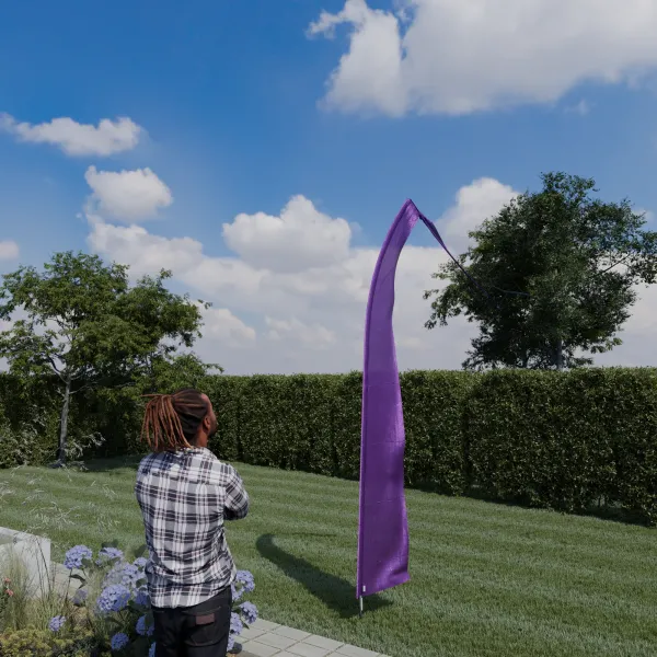 Original Balifahne, violett, Auswahl: 4 Meter Variante
