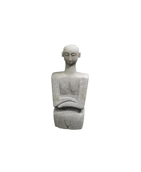 Abstrakte Figur - Kind, 70 cm Höhe. Naturstein (Basanit), Steinmetzarbeiten 