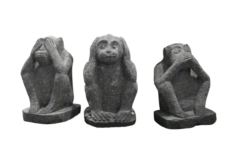 Artikelbild 1 des Artikels “Drei Affen, sehen nichts, hören nichts, sagen nichts, 30 cm Höhe “