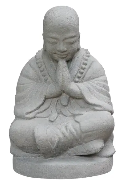 Artikelbild 1 des Artikels “Sitzender Mönch, 25cm Höhe, aus gegossenem Lavagestein, handgefertigt & farbig “