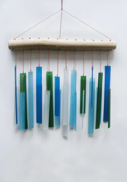 Glas-Windspiel „Orthogon“, 26 cm 