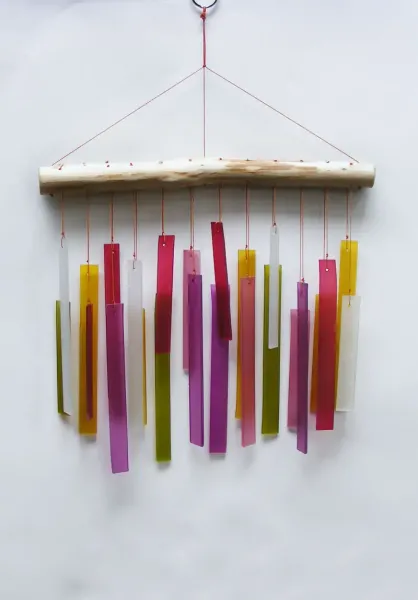 Glas-Windspiel „Orthogon“, 26 cm 