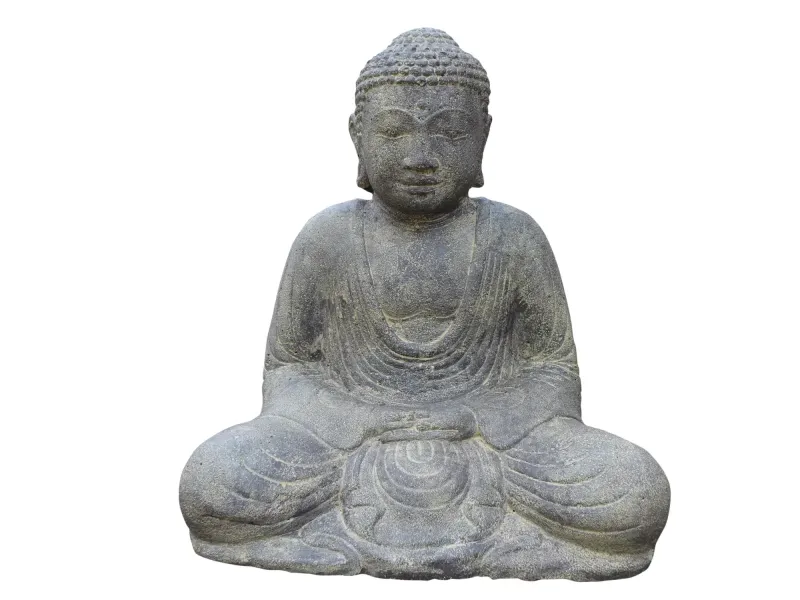 Buddha-Figur, sitzend, japanisch, 30 cm, Antikfinish 
