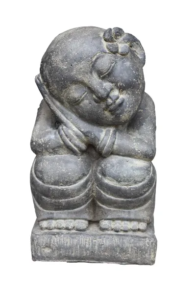 Verträumter Mönch mit Frangipani, 45 cm 