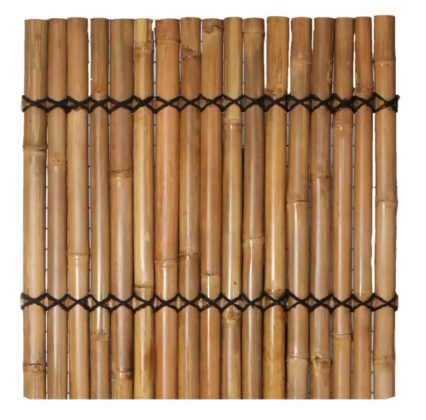 Bambus-Element Palettenabdeckung, starr, gelb-braun (Apus), mit Deko-Seil. Durchmesser 3-5cm 123 x 120 cm Höhe. 