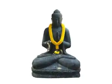 Necklace, Satin - for Buddha statue, L 100cm aprox D 30 cm, yellow 
