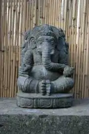 Artikelbild 1 des Artikels “Ganesha mit Relief auf Rückseite, ca. 60 cm, Naturstein, Handarbeit, naturbelassen “