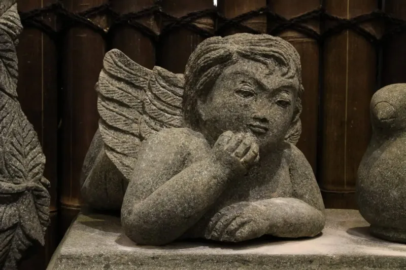 Seated monk, 45 cm H 