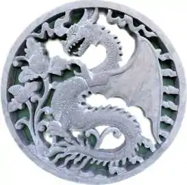 Eldur - Plaque - Drache, Ø 30cm | Steinguss 