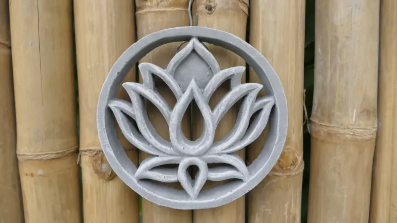 Lotus - Plaque - Lotus Blume, Ø 15cm | Steinguss 