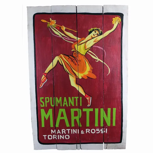 Handbemaltes Schild „Spumanti Martini“, 60 x 40 cm 