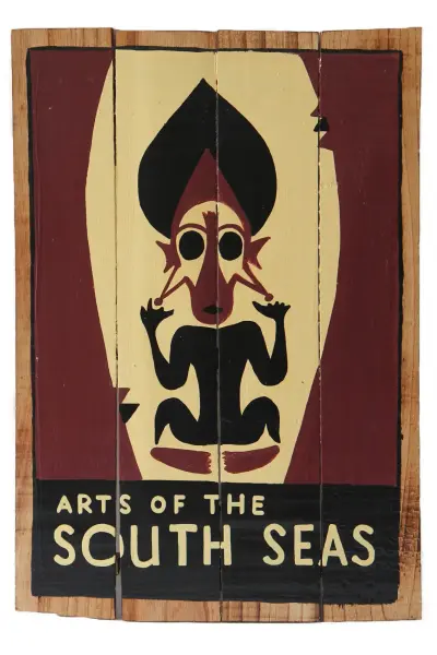 Artikelbild 1 des Artikels “SALE – Handbemaltes Schild „Arts of the South Sea“, 60 x 40 cm “