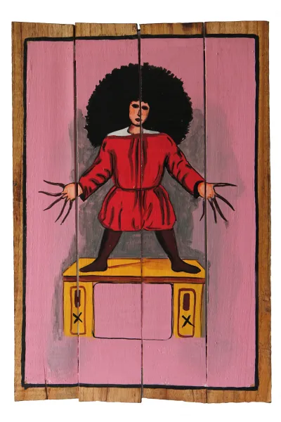 Wooden shield retro "Struwwelpeter" 
