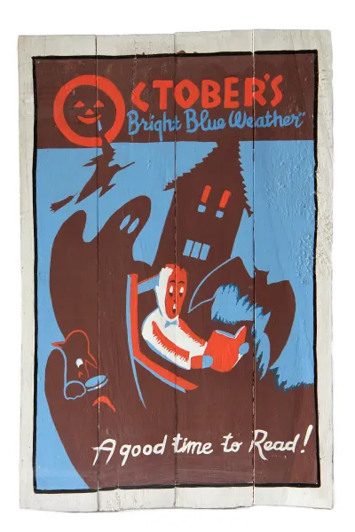Holzschild, retro, „October weather“, 60 x 40 cm 