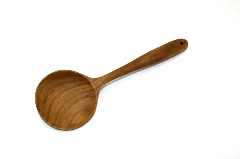 Holzkelle, rund, aus Teakholz, 26 cm L 