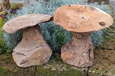 Artikelbild 1 des Artikels “Pilz, Höhe ca. 40 cm. Hergestellt aus Teakholz Wurzel (Plantage) “